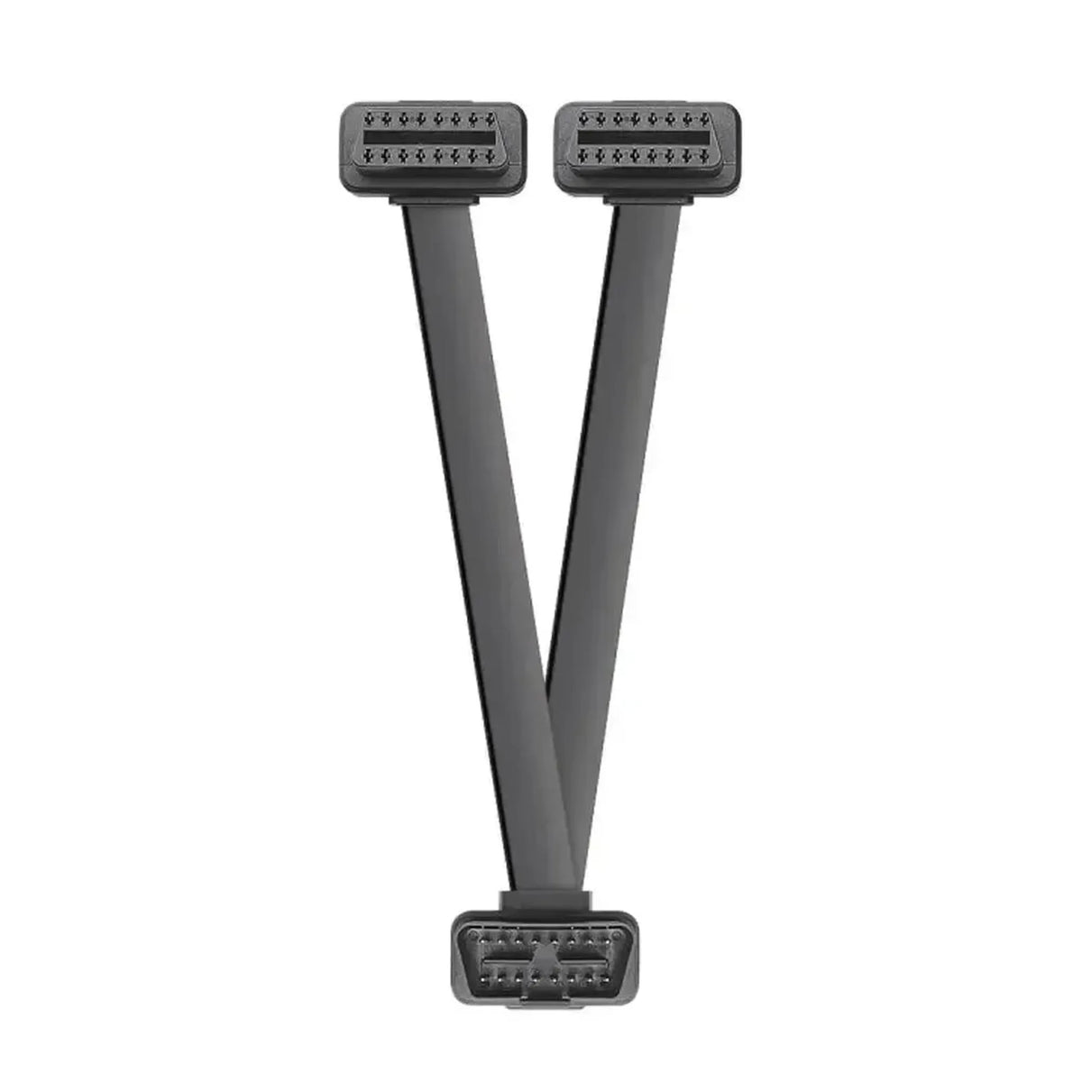 16-nastainen OBD2 litteä jatko- ja jakokaapeli 2-osaisena (30 cm) | Interface