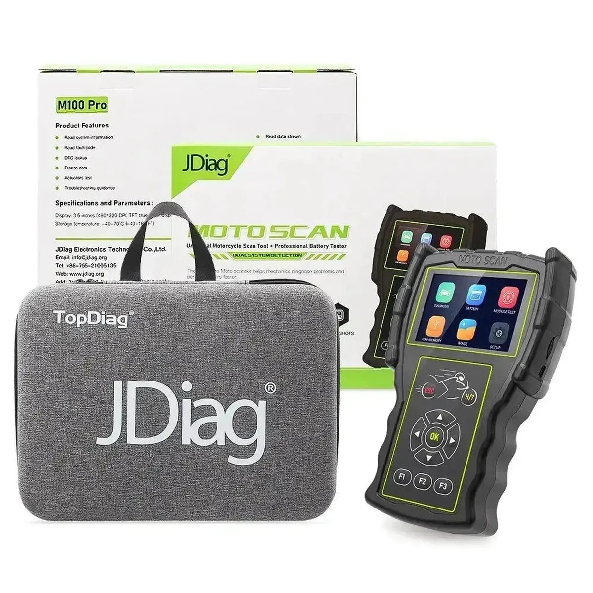 JDiag M100 Pro Moottoripyörän diagnostiikkalaitteisto
