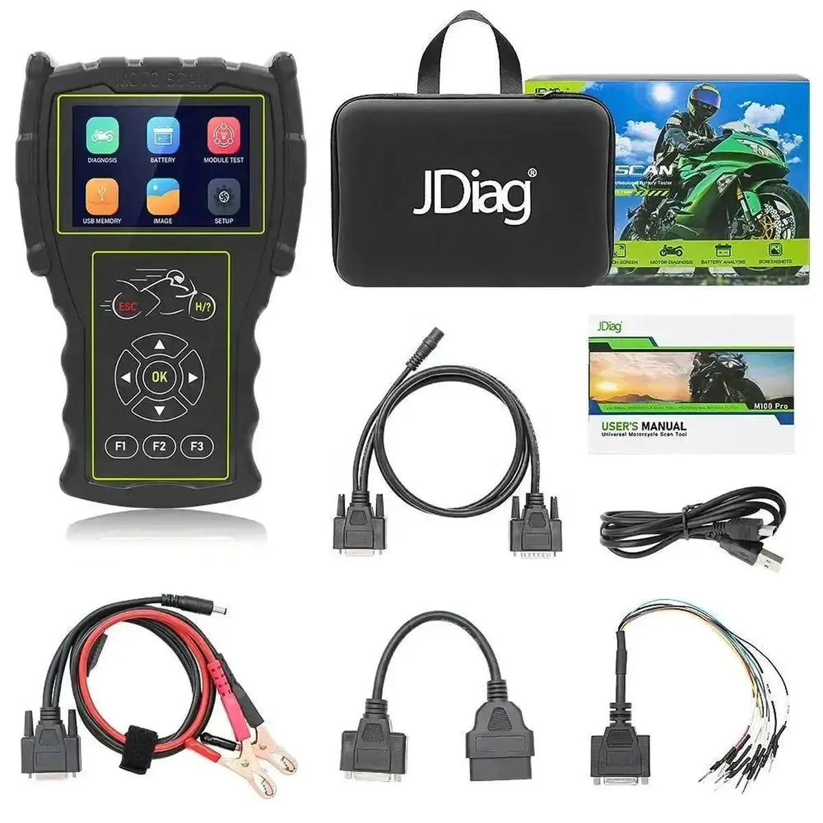JDiag M100 Pro Moottoripyörän diagnostiikkalaitteisto