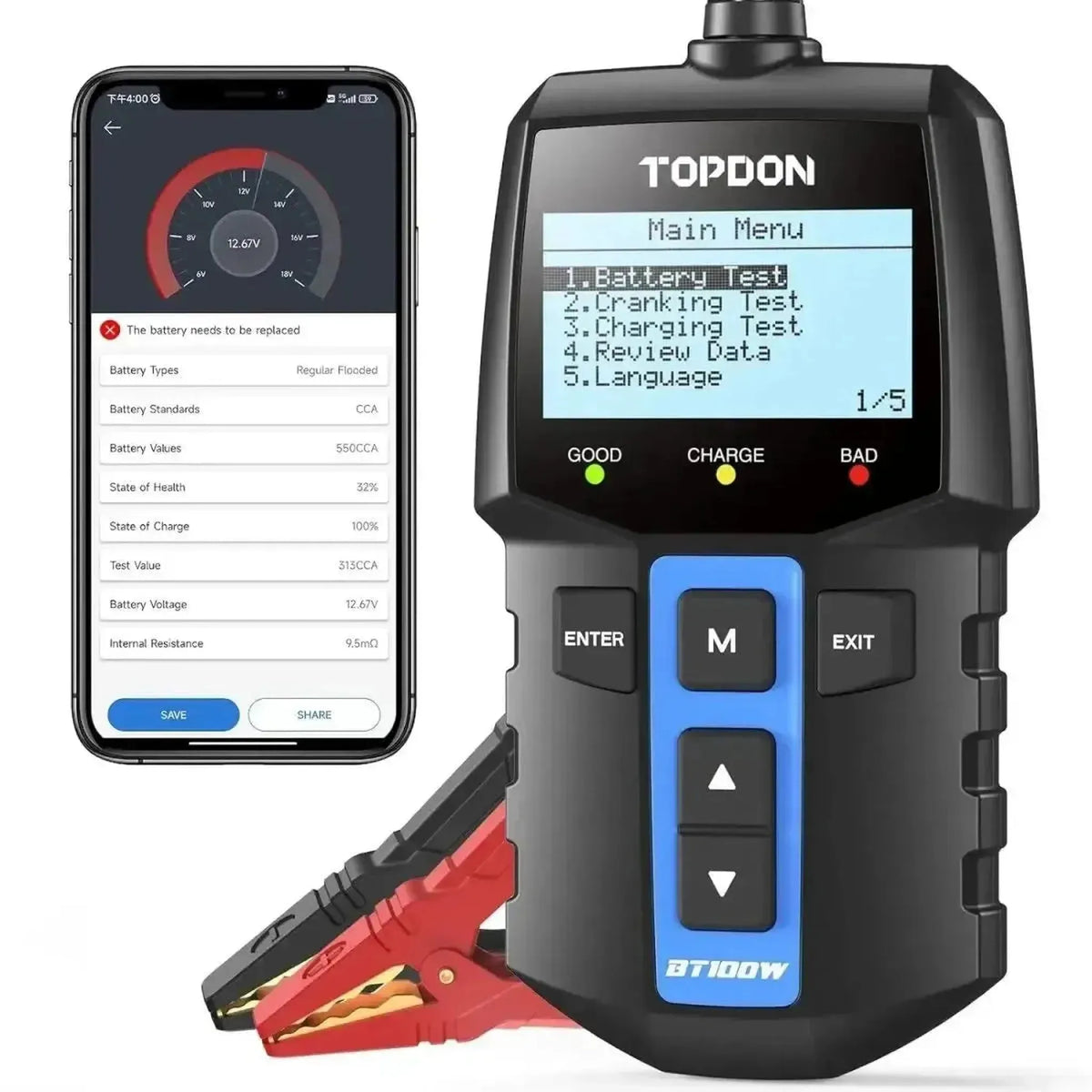 Topdon BT100W | Akkutesteri