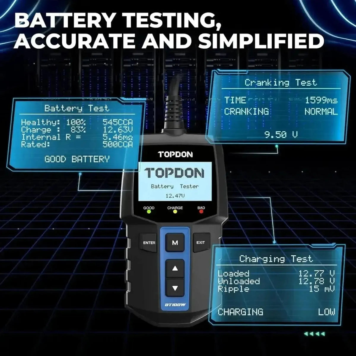 Topdon BT100W | Akkutesteri