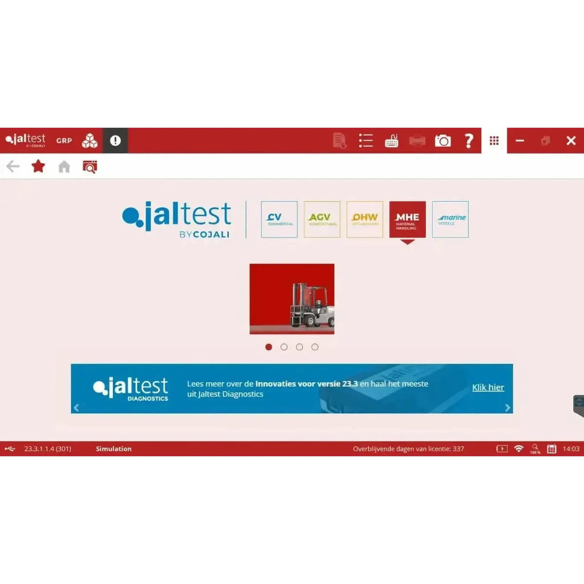 Jaltest MHE (Material Handling Equipment) -diagnostiikalaite