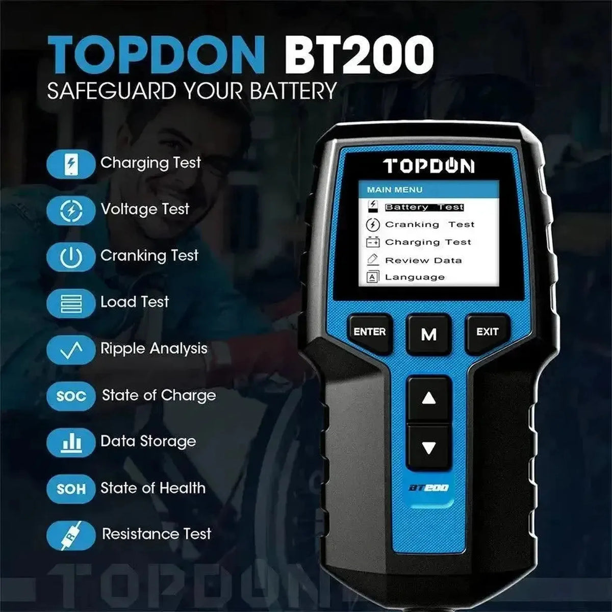 Topdon BT200 | Akuuntesteri