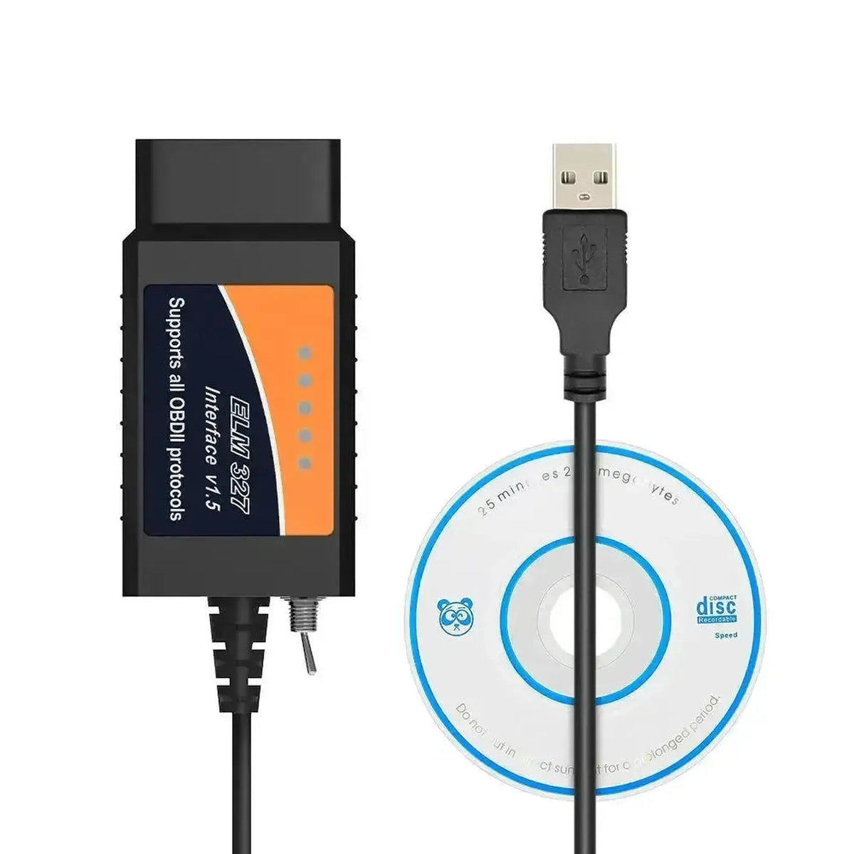 Universaali ELM327 (CHT340) (HS/MS-CAN Switch) | USB-Interfacekaapeli